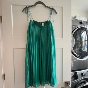 Halston Heritage Spagetti Strap Pleated Dress